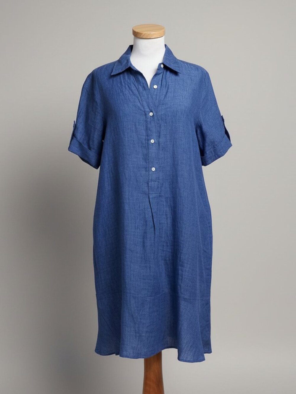 J. McLaughlin blue linen Wellesley dress, Size M